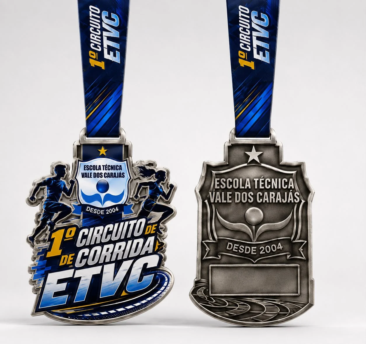 Medalha oficial do 1º Circuito da ETVC — frente e verso